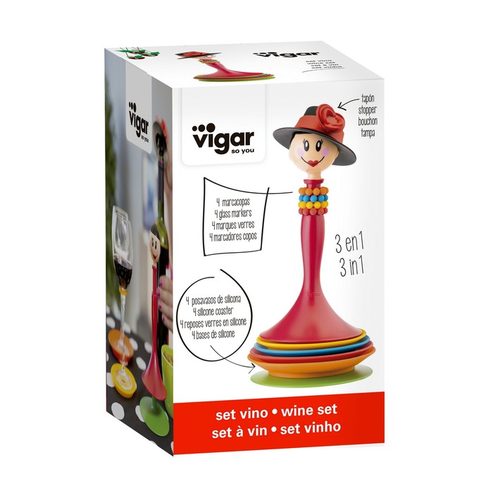 Набор подставок под стаканы 4шт + пробка для бутылки DOLLS