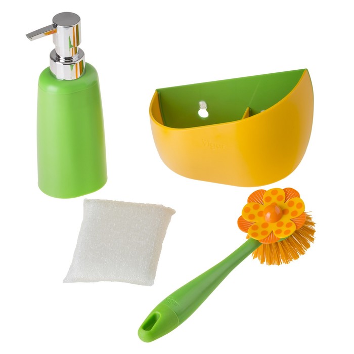 Дозатор, щетка для посуды, губка на подставке LOLAFLOR