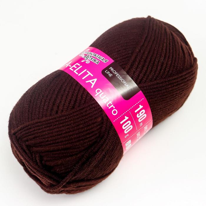 Пряжа A-elita quatro (Аэлита кватро) 50% шерсть, 50% акрил 190м/100гр (1443 махагон)