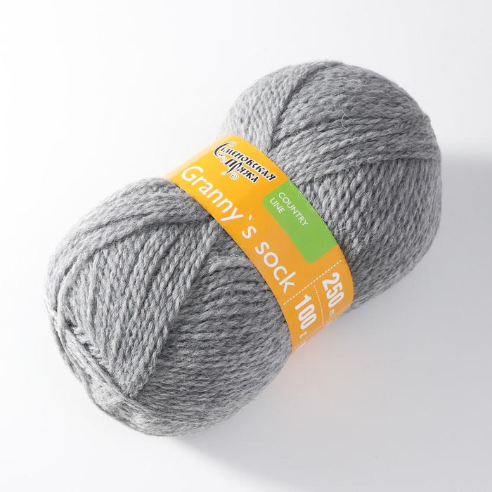 

Пряжа Granny`s sock W (Бабушкин носок ЧШ) 100% шерсть 250м/100гр м.серый (380)