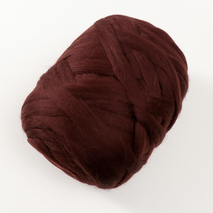 Волокно для валяния LG_PLAID (ЛГ_пледовая) 100% шерсть 500гр/100м (1443 махагон)