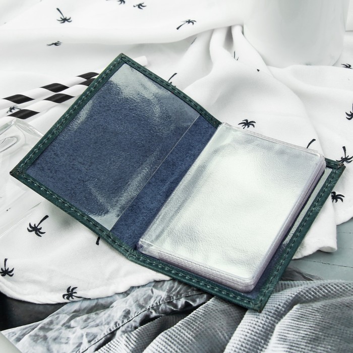 Визитница вертикальная, 1 ряд, 18 шт., пулл-ап, цвет ментол