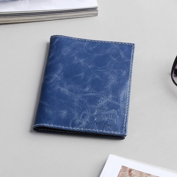 Обложка для автодокументов, 5 карманов для карт, пулап, голубика