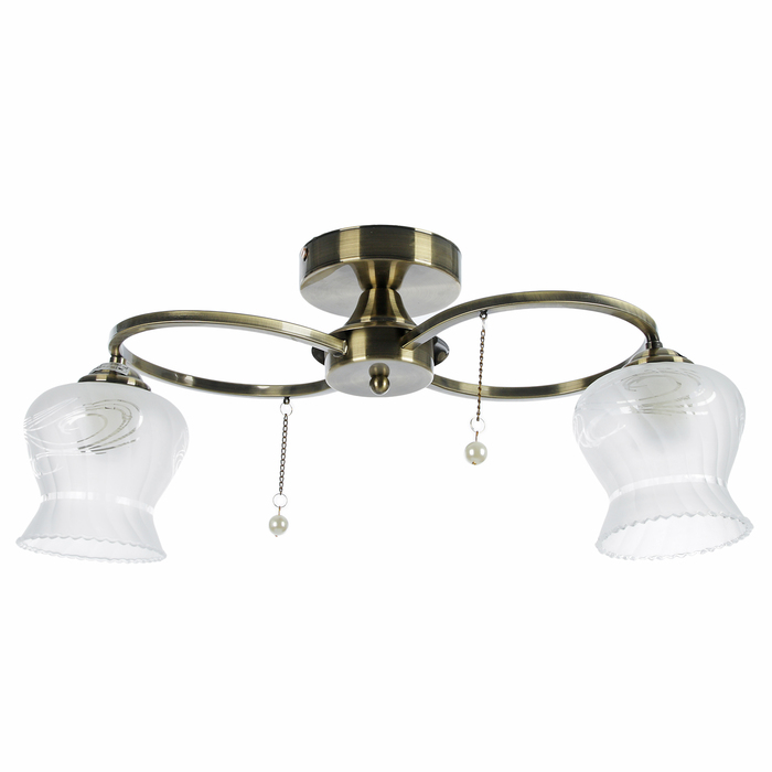 Люстра "Глория" 2 лампы E27 60Вт античная бронза 52х18,5х23см.