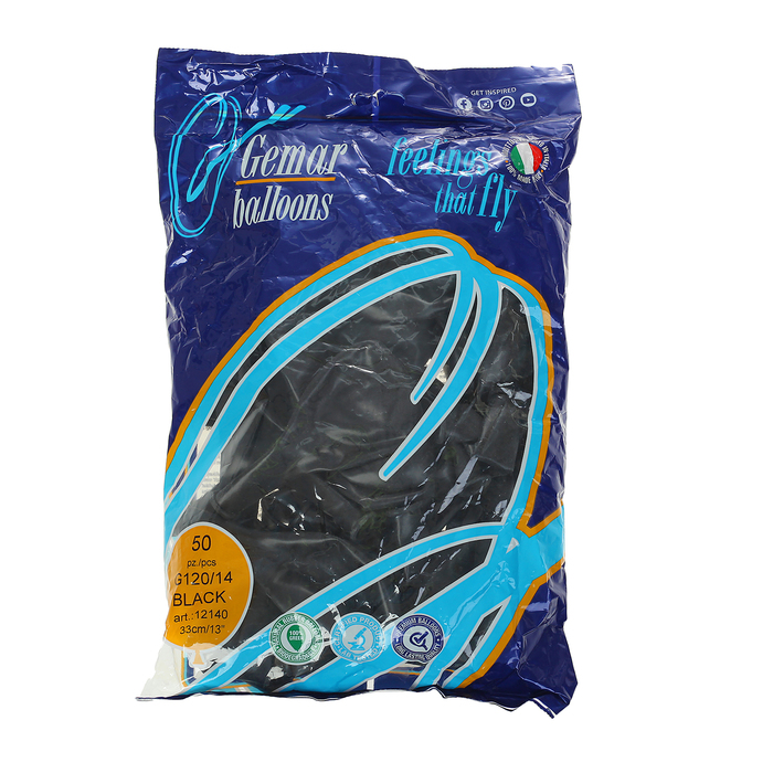 Шар латексный 14"/14 Пастель Black 50шт. G