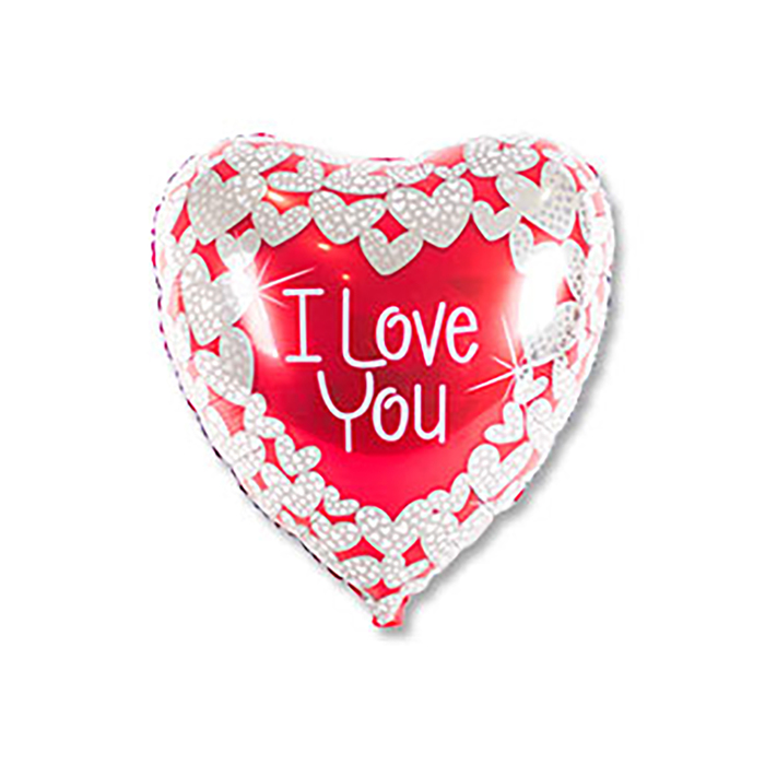 Шар фольгированный 36" Сердце Я тебя люблю" голографическое