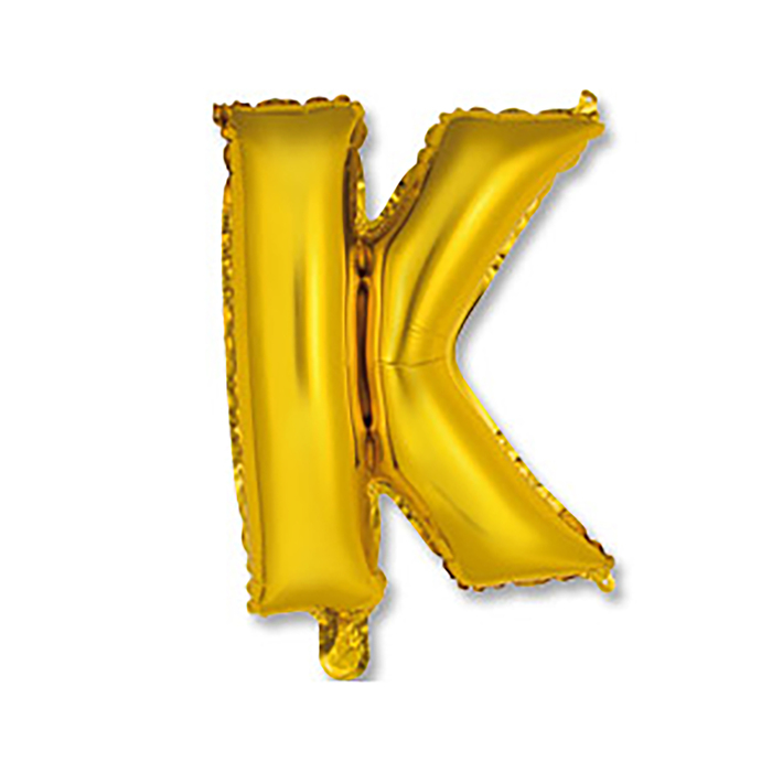Шар фольгированный БУКВА К 14” Gold