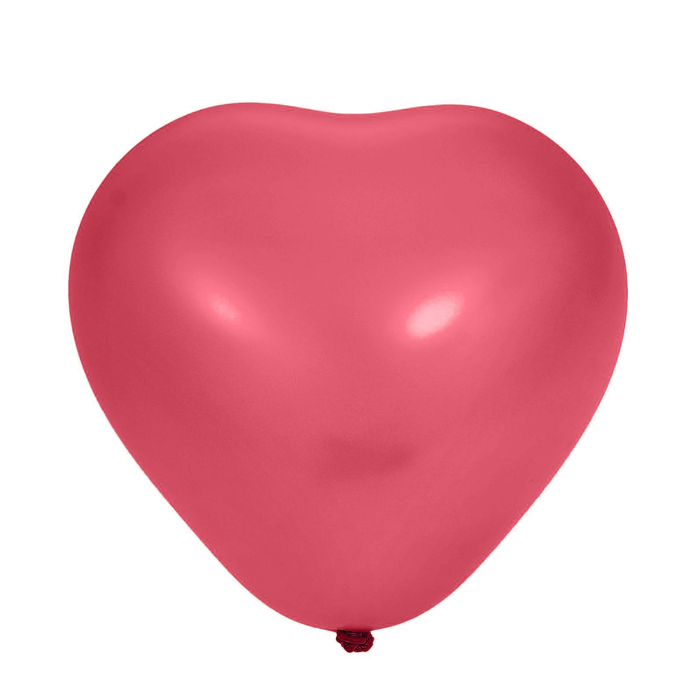 Шар латексный Сердце 16" Металл Красное 25шт. G