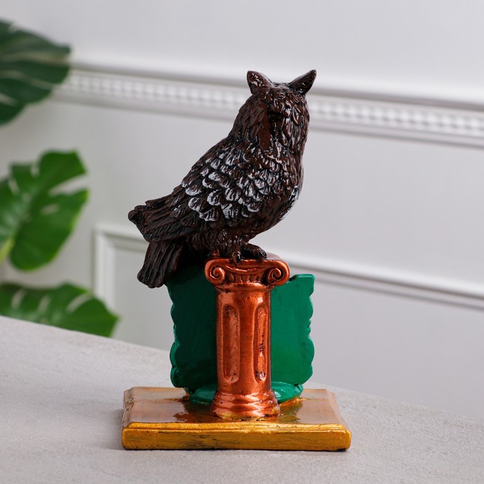 Сувенир "Сова на колонне", рисованная, микс