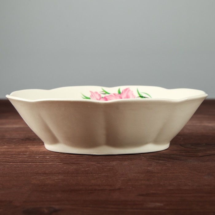 Салатник 0,35 л "Ладья" средний, гладиолус, деколь