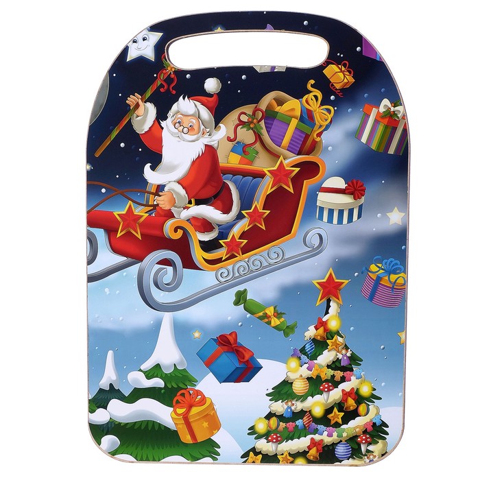 Доска разделочная "Дед Мороз с санями", Новый год 2019