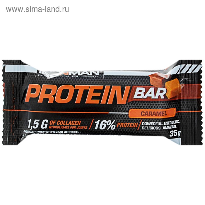 фото Протеиновый батончик ironman protein bar с коллагеном, карамель, 35 г