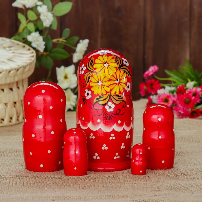 Матрёшка «Красотка с цветами», 5 кукольная, 17 см