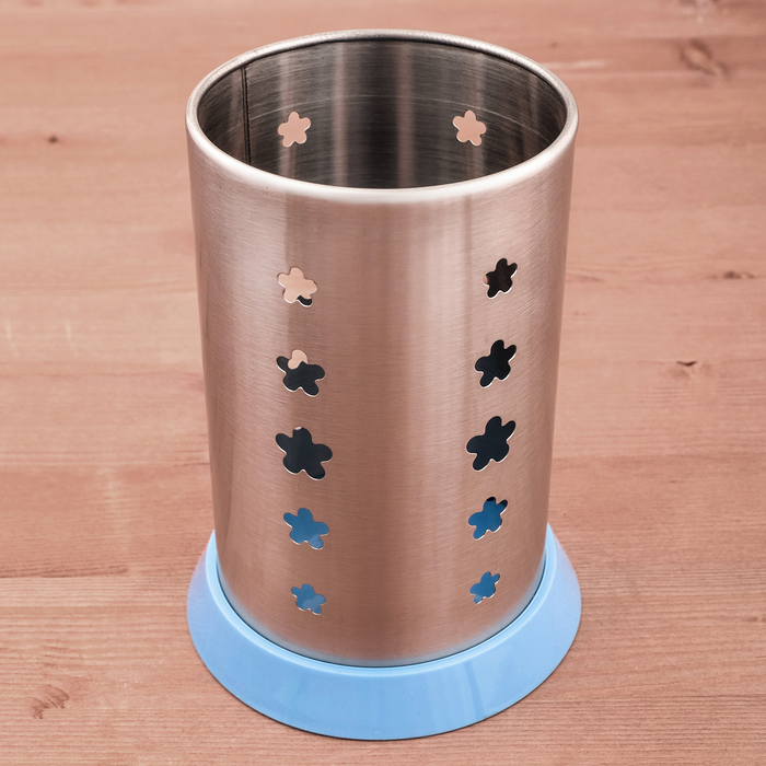 Подставка для столовых приборов 10х16 см, синий поддон