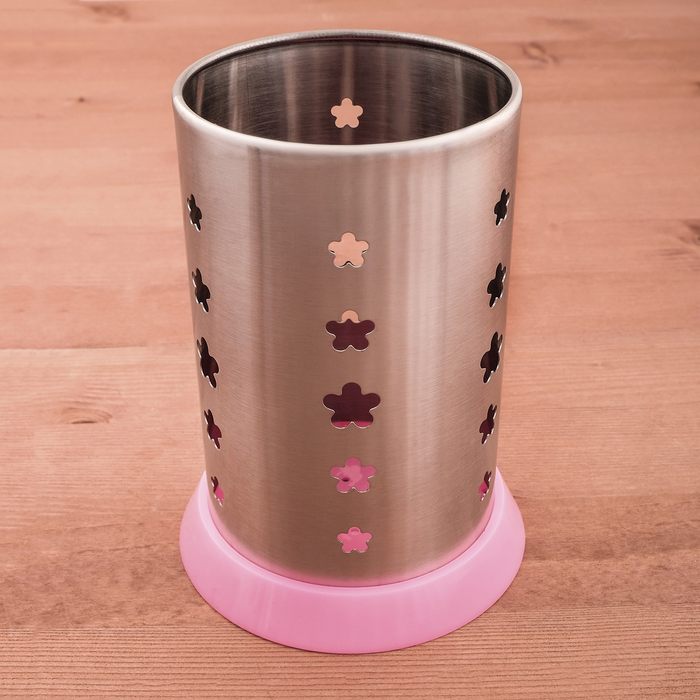 Подставка для столовых приборов 10х16 см, розовый поддон