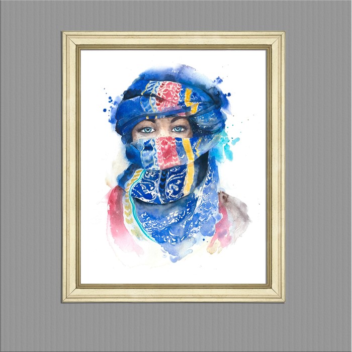 Картина в раме "Девушка с голубыми глазами", 40х50см