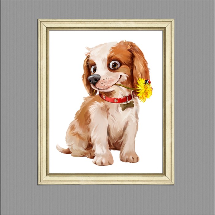 Картина в раме "Щенок", 40х50см