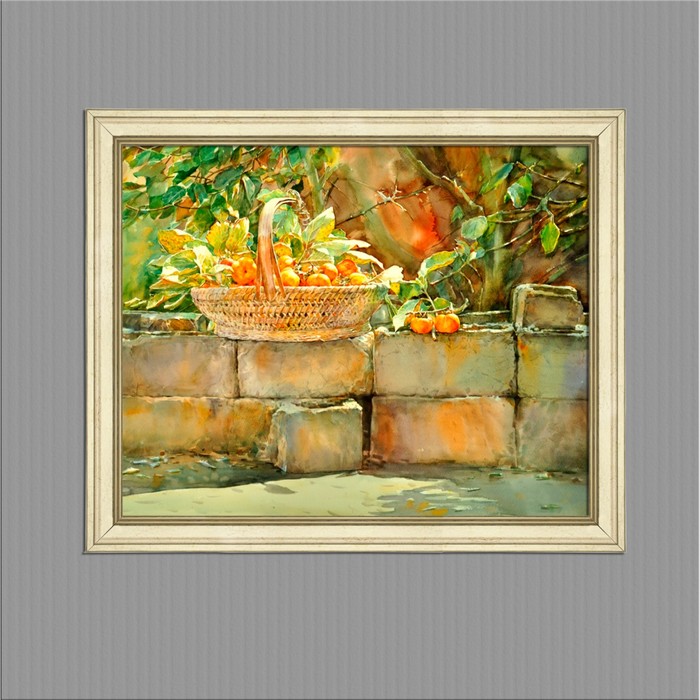 Картина в раме "Мандарины в корзинке", 40х50см