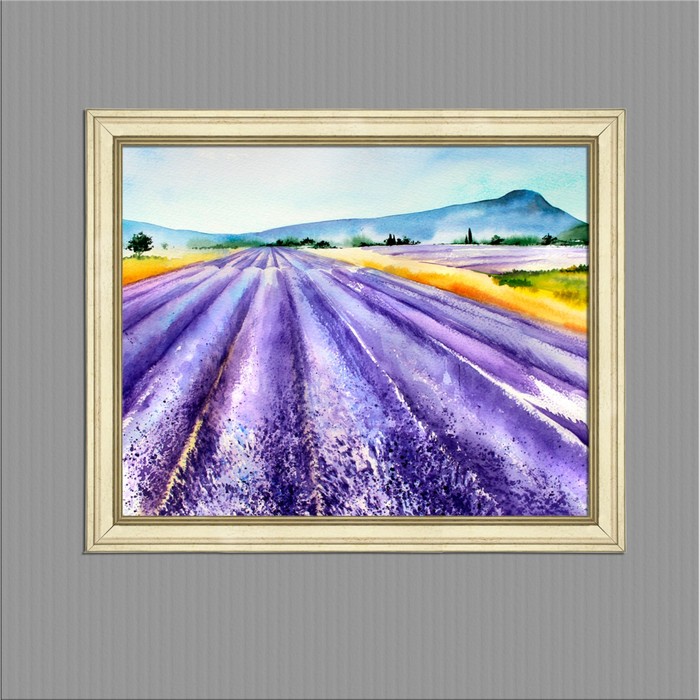Картина в раме "Лавандовое поле", 40х50см