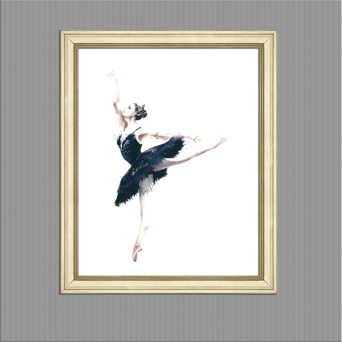 Картина в раме "Черный лебедь", 40х50см