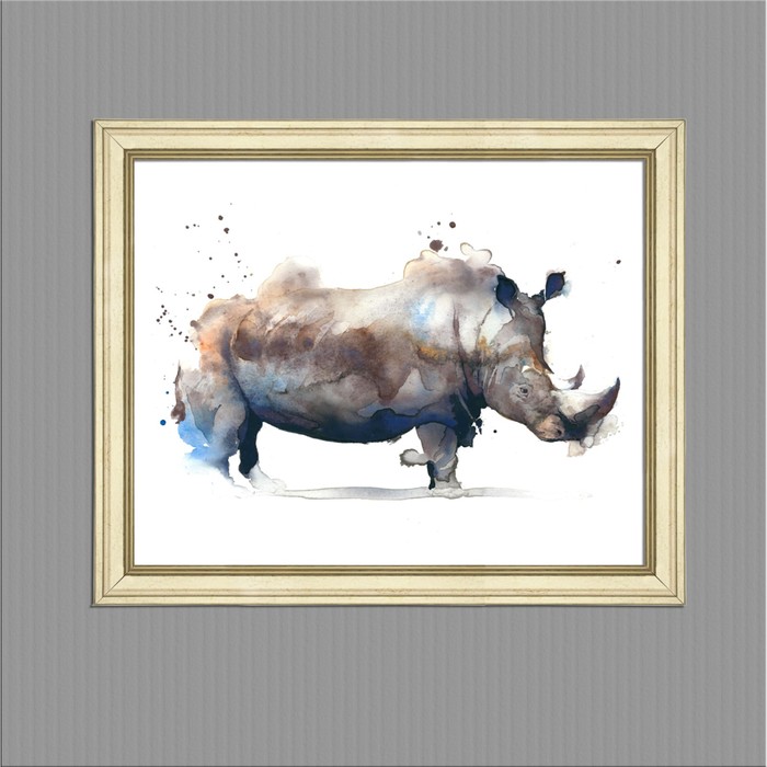 Картина в раме "Носорог", 40х50см