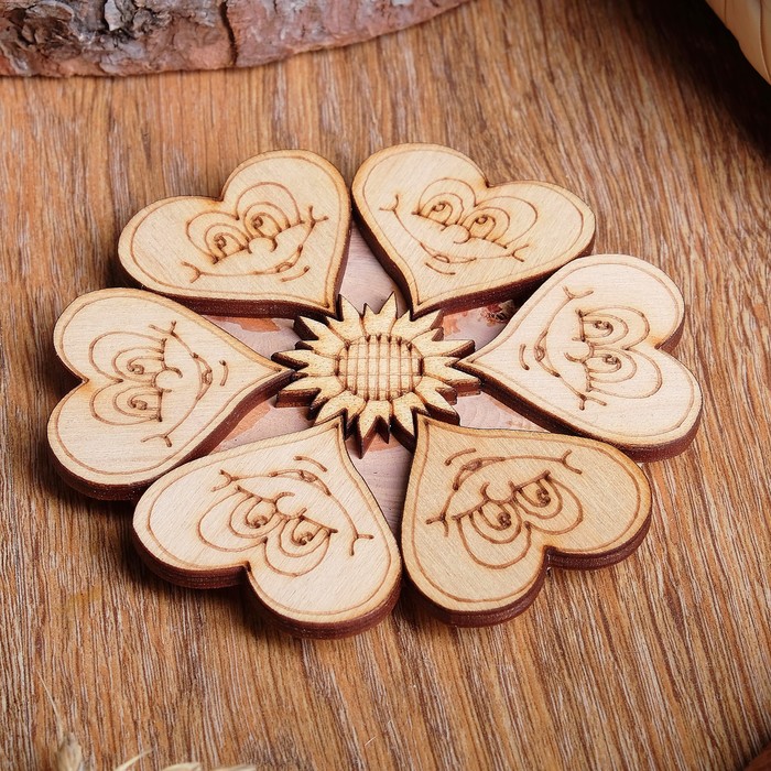 Подставка под горячее «Сердца», D = 11 см, можжевельник