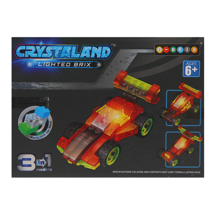 Светящийся конструктор Crystaland «Багги», 3 в 1, 56 деталей