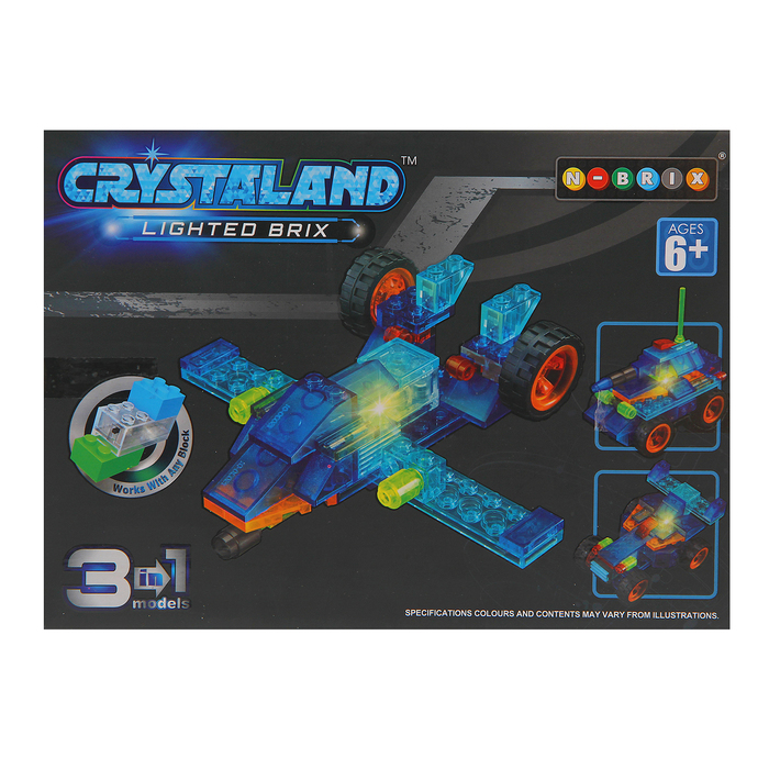 Светящийся конструктор Crystaland «Бронетранспортёр», 3 в 1, 64 детали