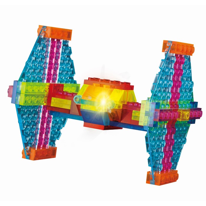 Светящийся конструктор Crystaland «Космический бомбардировщик», 4 в 1, 67 деталей