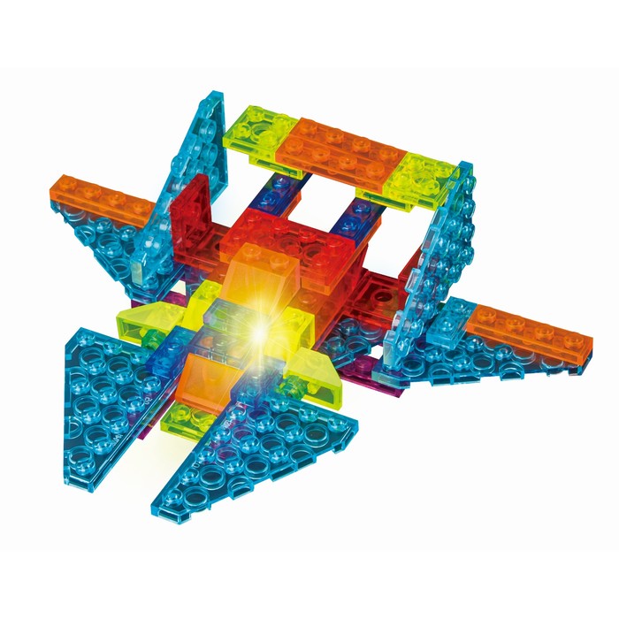 Светящийся конструктор Crystaland «Космический бомбардировщик», 4 в 1, 67 деталей