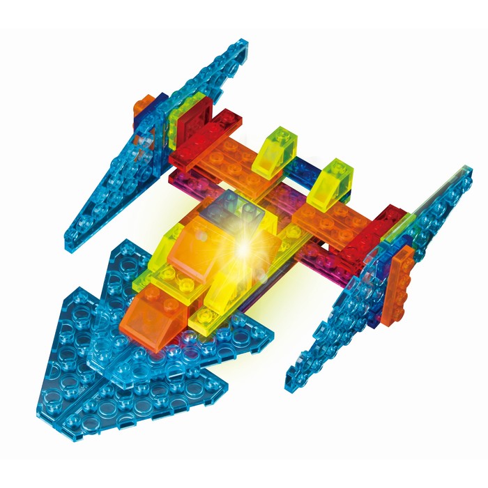 Светящийся конструктор Crystaland «Космический бомбардировщик», 4 в 1, 67 деталей