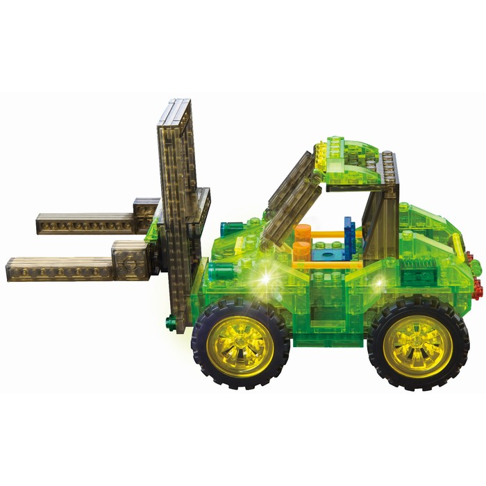 Светящийся конструктор Crystaland «Трактор-погрузчик», 188 деталей