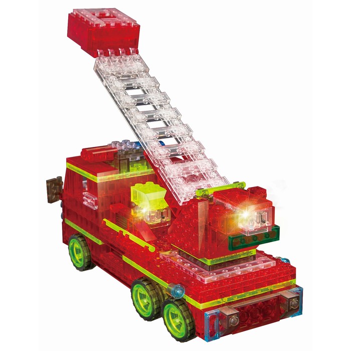 Светящийся конструктор Crystaland «Пожарная машина», 318 деталей