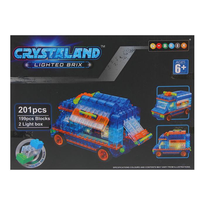 Светящийся конструктор Crystaland «Фургон», 201 деталь