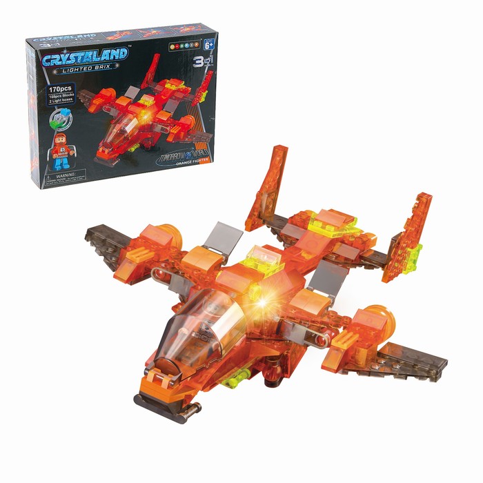 Светящийся конструктор Crystaland « Космический корабль», 3 в 1, 170 деталей