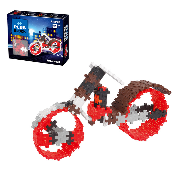 Конструктор PLUS BLOCK «Мотоцикл», 3 варианты сборки, 220 деталей