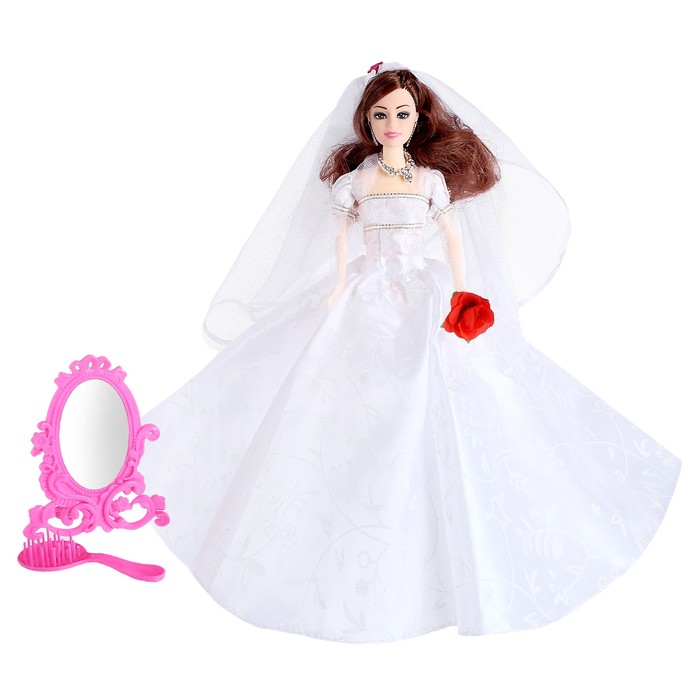 Кукла модель "Карина" в свадебном платье, с аксессуарами