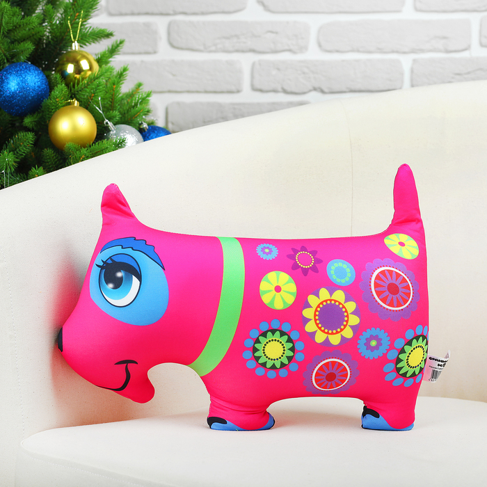 Мягкая игрушка-антистресс "Собака" розовая