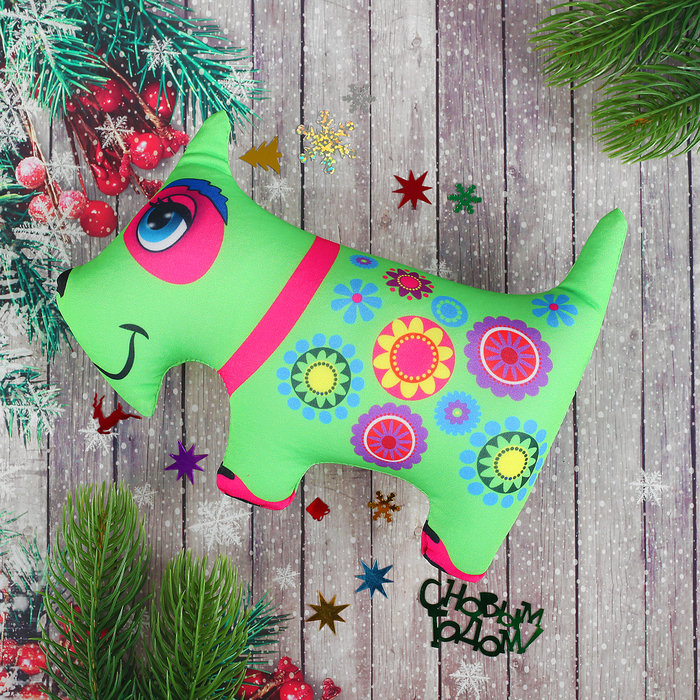 Набор мягких игрушек-антистресс "Собаки цветные", 4 шт