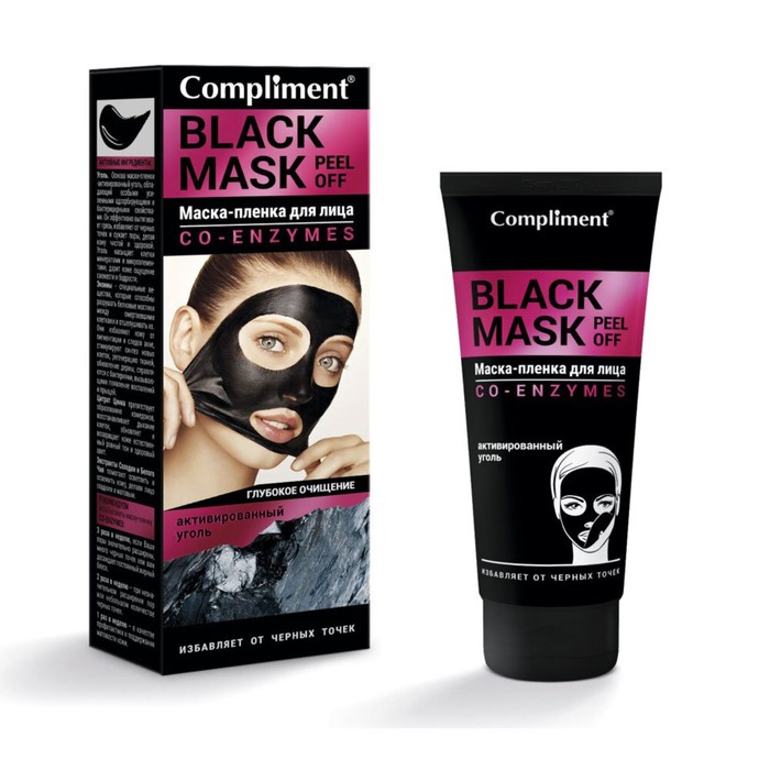 Маска-пленка Compliment no problem black-mask co-enzymes, 80 мл