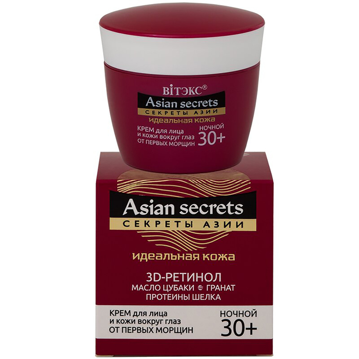 Ночной крем для лица и кожи вокруг глаз Bitэкс "Секреты азии", от первых морщин, возраст 30+, 45 мл