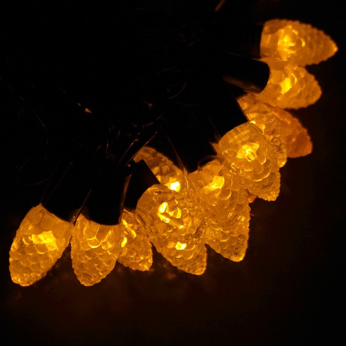 Гирлянда "Метраж" улич. с насад. "Шишки" 5 м, Н.Т. LED-40-220V, фиксинг, ЖЕЛТЫЙ Уценка