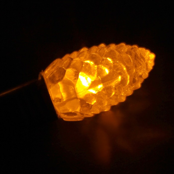 Гирлянда "Метраж" улич. с насад. "Шишки" 5 м, Н.Т. LED-40-220V, фиксинг, ЖЕЛТЫЙ Уценка