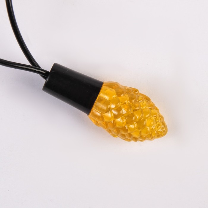 Гирлянда "Метраж" улич. с насад. "Шишки" 5 м, Н.Т. LED-40-220V, фиксинг, ЖЕЛТЫЙ Уценка
