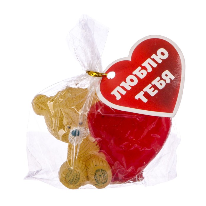 Свеча формовая "Мишка с сердцем", 5 см
