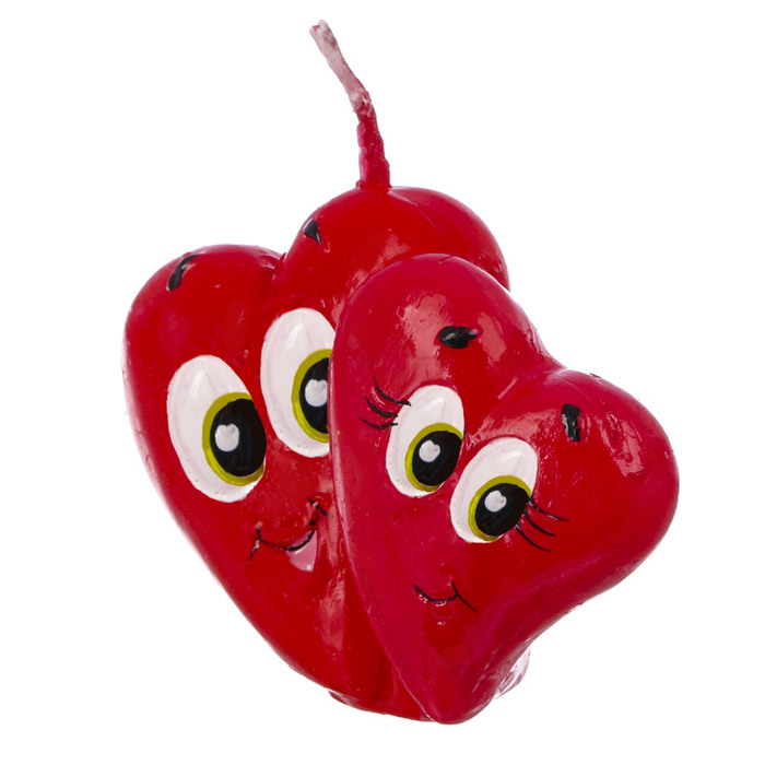 Свеча формовая "Два сердечка", 5 см