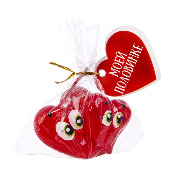 Свеча формовая "Два сердечка", 5 см