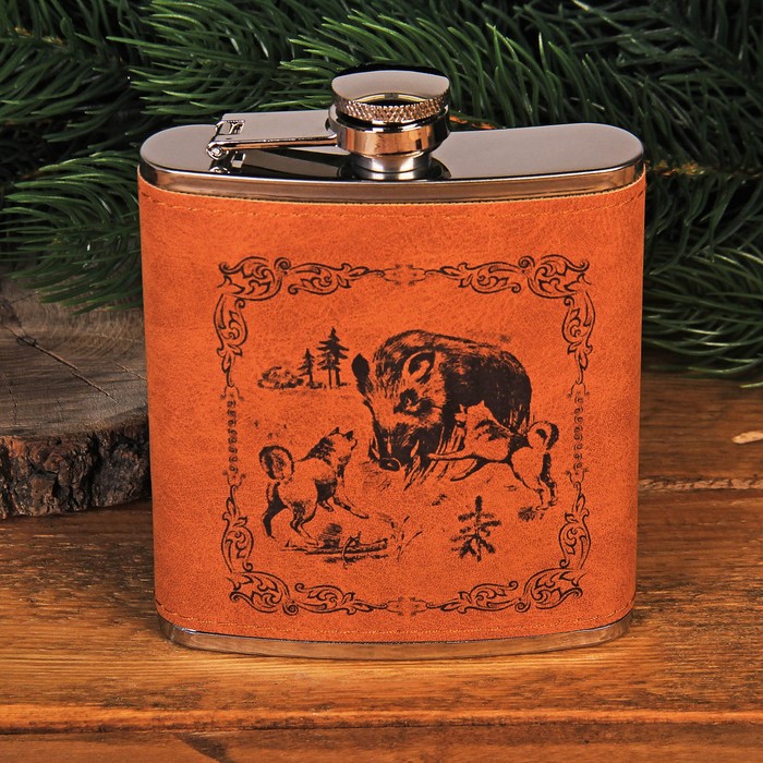 Фляжка "Охота на кабана", 210 мл