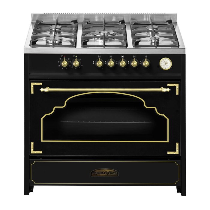 Плита комбинированная Zigmund & Shtain VGE 39.98 A, 5 конфорок, 121 л, черная