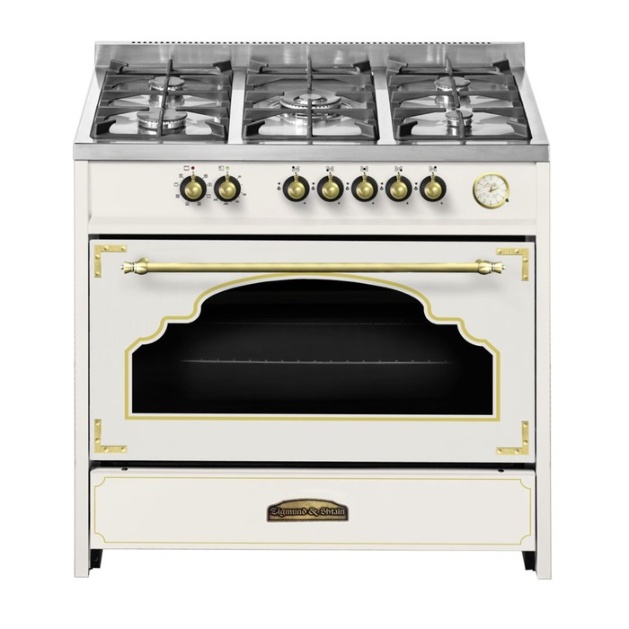 Плита комбинированная Zigmund & Shtain VGE 39.98 X, 5 конфорок, 121 л, белая
